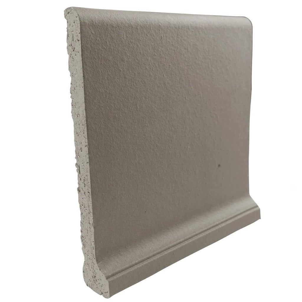 5x6 Ashstone Gray Cove Base Quarry Tile Curved Edge Floor&Wall Trim for Indoor and Outdoor Use, Matte Finish