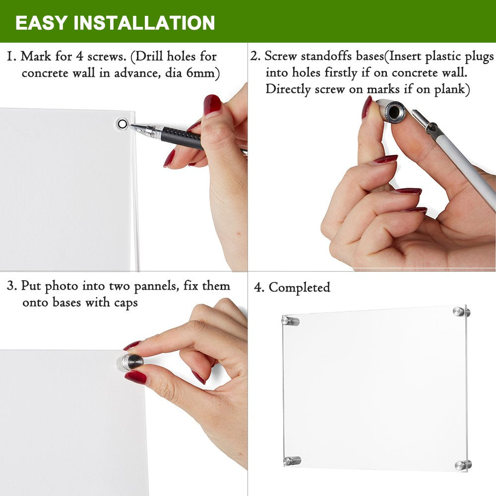 Acrylic Picture Frames 11x14 -Inner 10x12 Photo Frames Wall Frames To Display Family Pictures, Baby Pictures