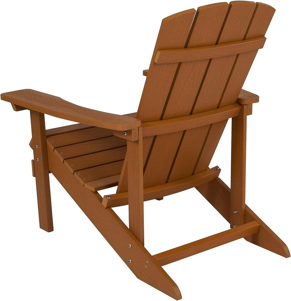 Charlestown Poly Resin Adirondack Chair - Teak - All Weather - Indoor/Outdoor - Set of 2 | All-Weather