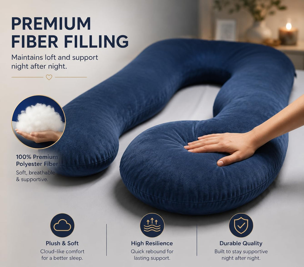 Pregnancy Pillow for Sleeping, 57 Inch U-Shaped Full Body Maternity Pillow, Pregnancy Pillow for Side Sleepers