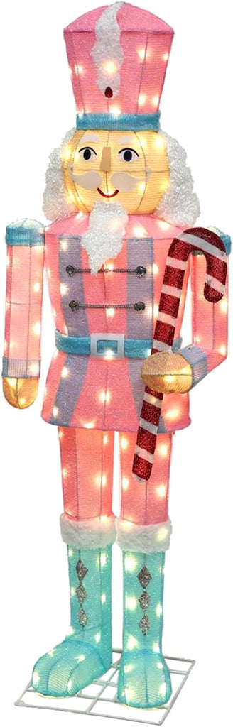 61-Inch Large Outdoor Nutcracker Christmas Decor with LEDs 5 Feet Lighted Large Nutcracker Lighted Christmas