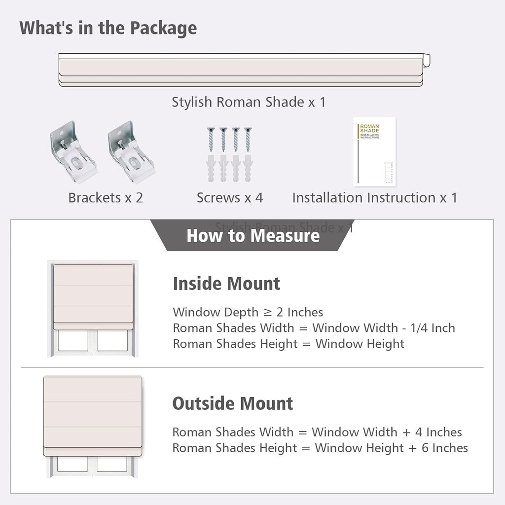 Cordless Linen Roman Shades, Natural Custom Fabric Room Darkening Roman Window Shades Blinds for Doors, French Doors