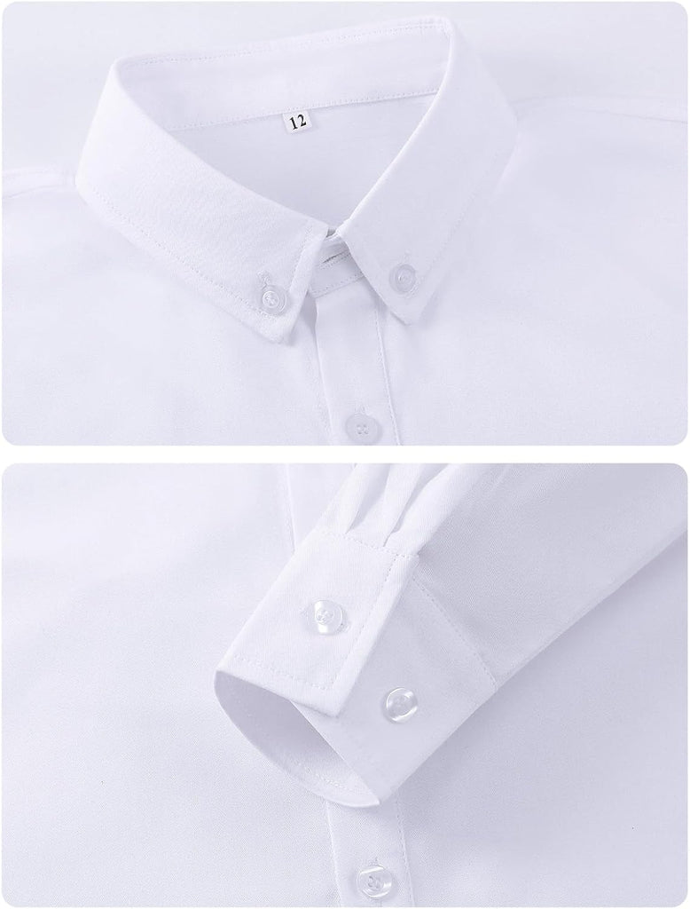 Boys Long Sleeve Button Down Dress Shirt with Chest Pocket