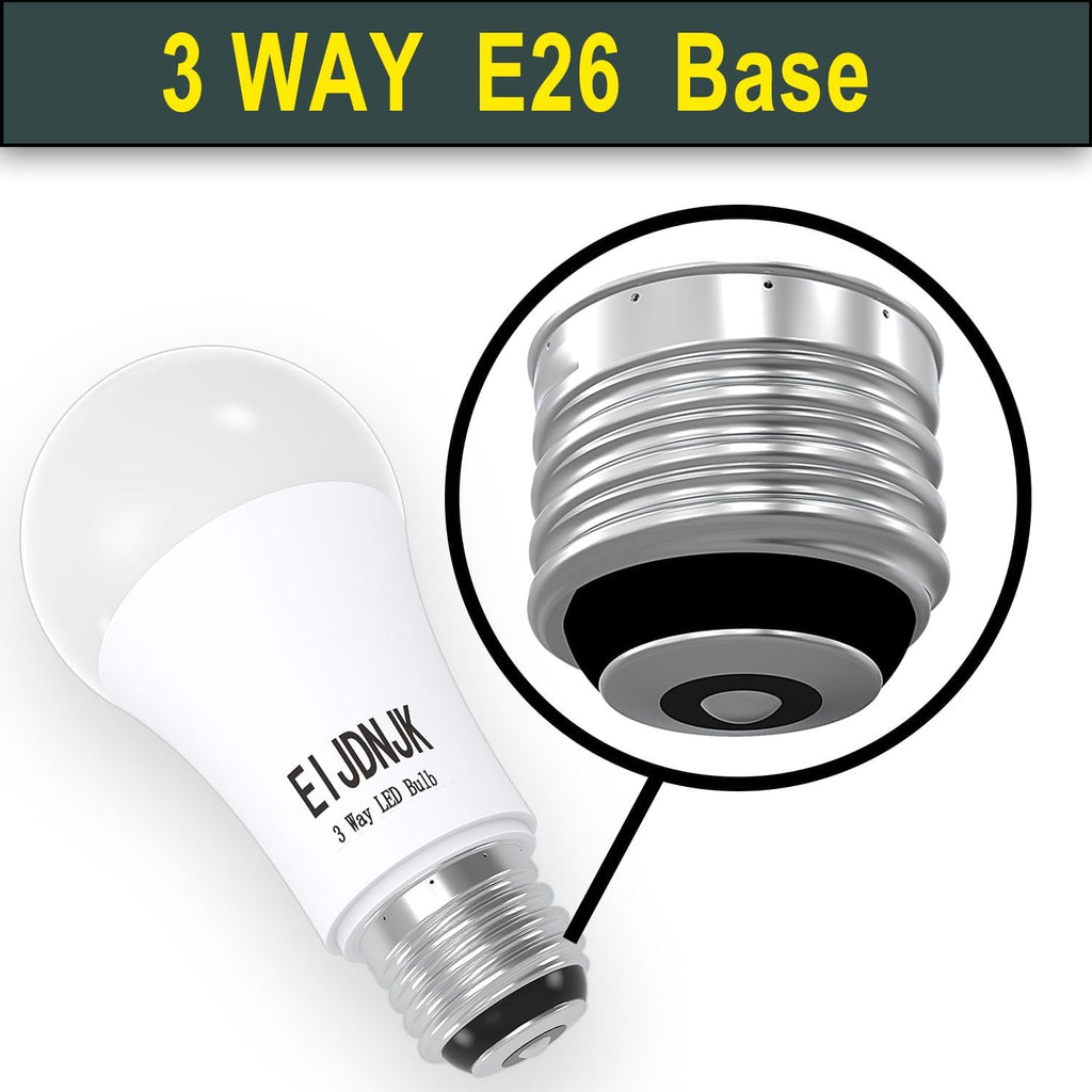 3 Way LED Light Bulbs 30 70 100 W Equivalent Soft White 3000K 2-Pack,Three Way Light Bulbs A19 E26 Base, 3 Way Light