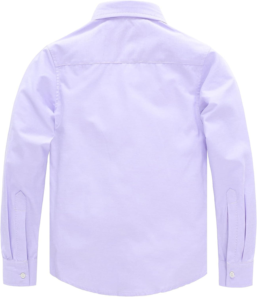 Boys Oxford Dress Shirt Long Sleeve Button Down Formal Shirts