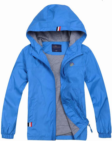 Boys Girls Lightweight Breathable Raincoat Waterproof Hooded Rain Jacket Windbreaker Easy to Fold