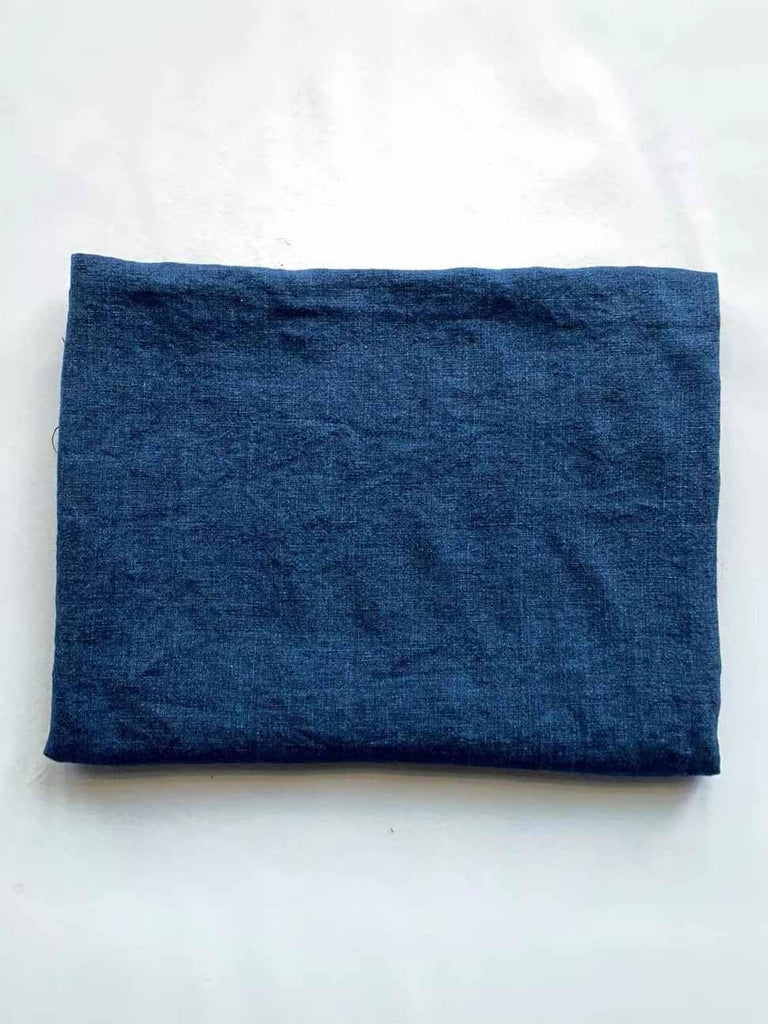 Indigo Linen Denim Blue Woven Fabric, Soft, Lightweight, Breathable, Versatile and Sewing, 100% Linen Fabrics for Clothing