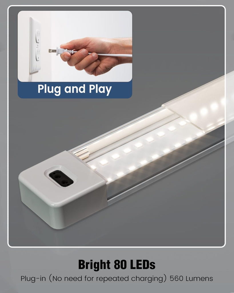 24 Inch Under Cabinet Lights with Hand Wave,Plug and Play