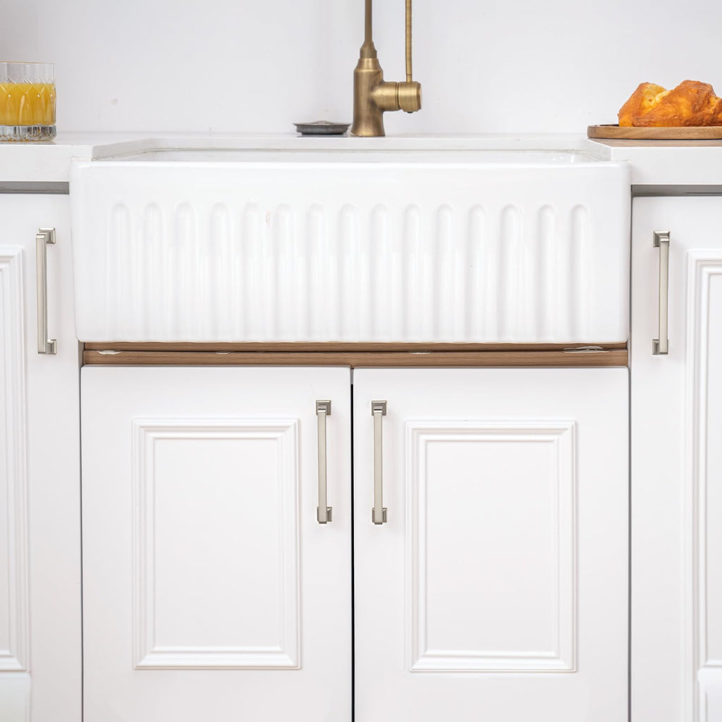 5 Pack 6-1/4 Inch Brushed Nickel Cabinet Pulls, Solid Zinc Alloy