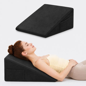 Wedge Pillow for Sleep Apnea, 10-Inch Memory Foam Top, Black