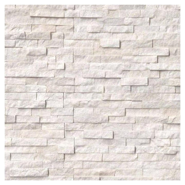 Arctic White Ledger Wall Panel 6 in. x 24 in. Natural Stone Tile (60 pcs/60 sq.ft.)