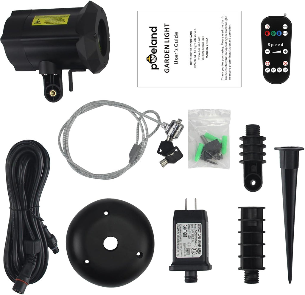 Christmas Laser Projector Lights Waterproof Outdoor Garden Decorative Lighting with Security Lock 3 Color Red Green