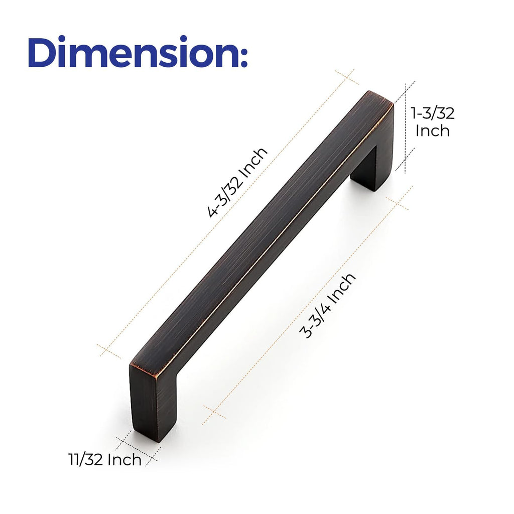 Oil Rubbed Bronze Cabinet Handles Cabinet Pulls 3-3/4 Inch 10 Pack