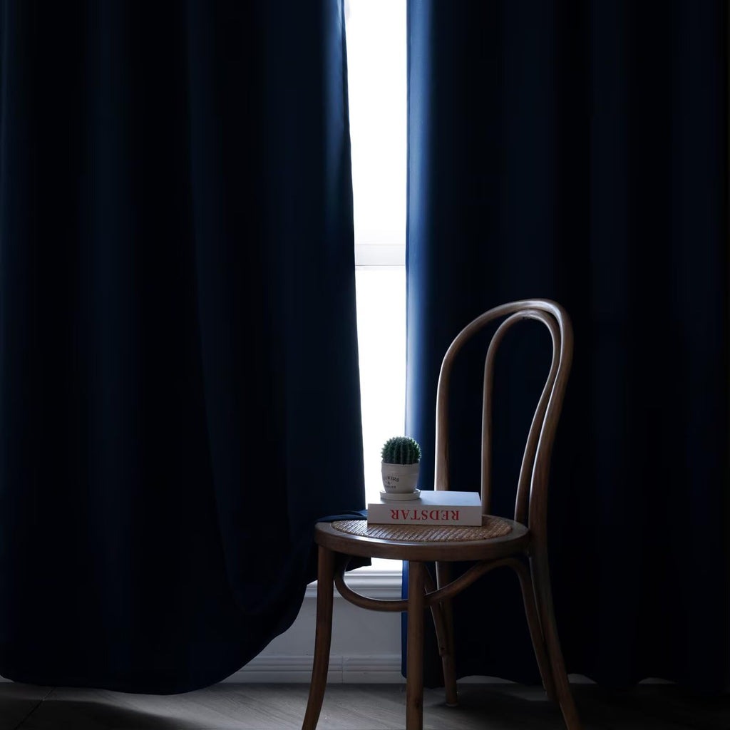 Blackout Curtains 2 Panels Navy Blue 35"W x 96"L