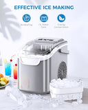 Countertop Ice Maker Portable Ice Machine with Handle,Self-Cleaning Ice Makers, 26Lbs/24H, 8 Ice Cubes Ready in 6