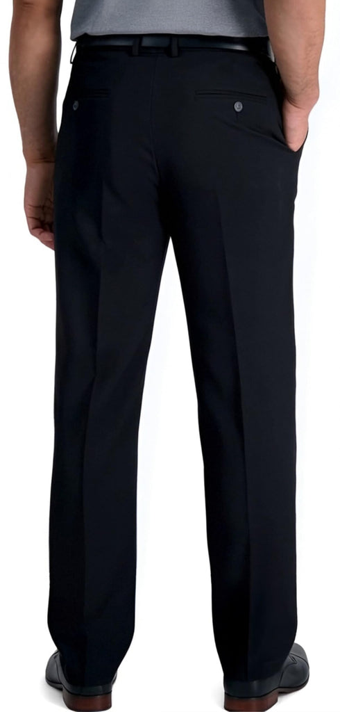 Men's Wrinkle-Free Classic Fit Stretch Dress Pants - 4-Way Stretch Drape-Finish No-Iron Office Pants for Formal &