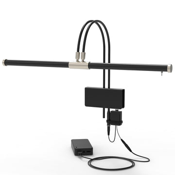 22" Battery Powered Grand Piano Lamp in Satin Nickel - LED, Adjustable, Quality Lighting