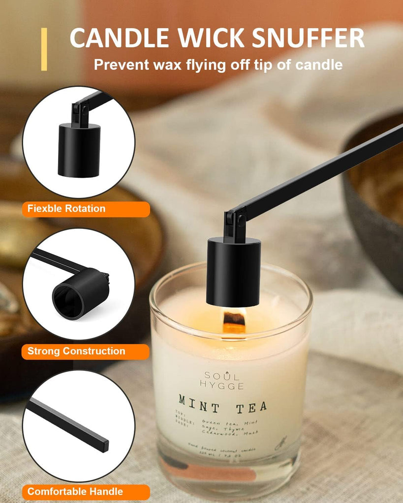 4 in1 Candle Accessory Set - Wick Trimmer, Candle Snuffer, Wick Dipper, Candle Lighters-Stainless Steel Care Kit