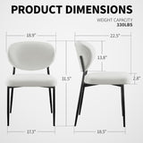 Upholstered Dining Room Chairs Set of 6 Modern Chenille Diner Chairs with 58D Memory Foam Thick Cushion Comfy Armless