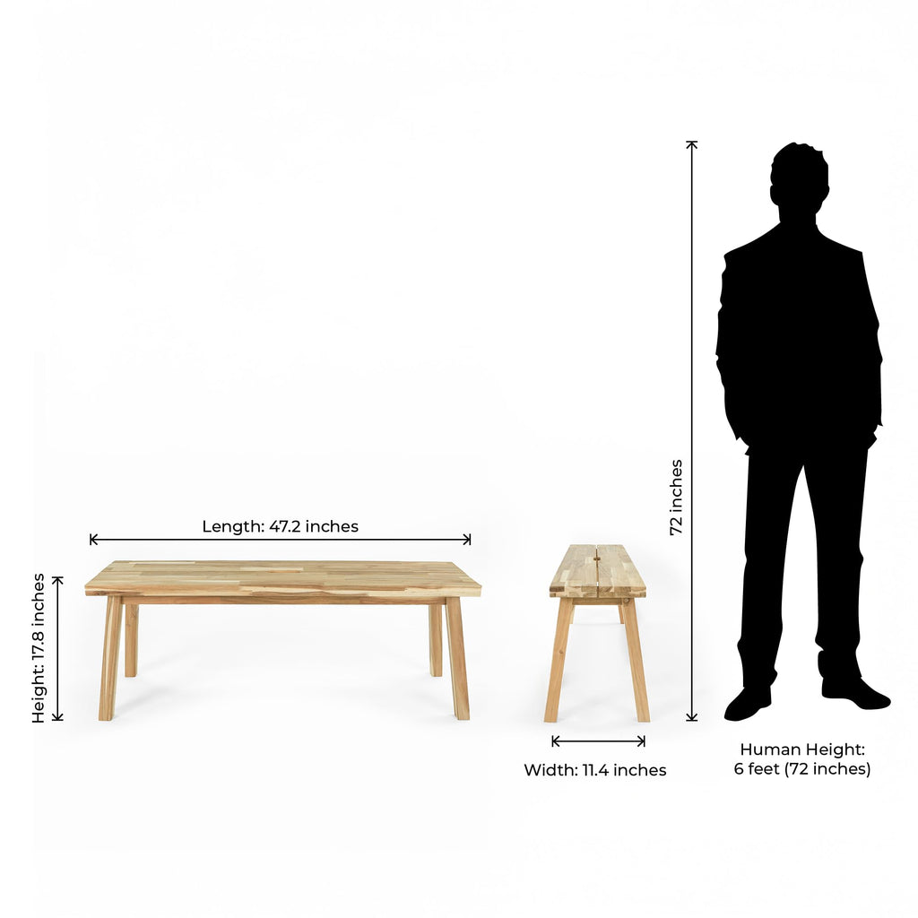 Solid Wood Bench, Bed Bench, Dining, Plant Stand - Wooden Bench Indoor (47 inches)