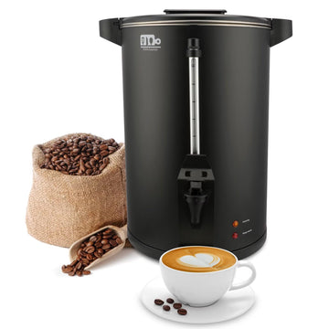 30-Cup 6L Commercial Coffee Urn, 750W Double Wall Large Percolate Coffee Maker Stainless Steel Hot Water Urn