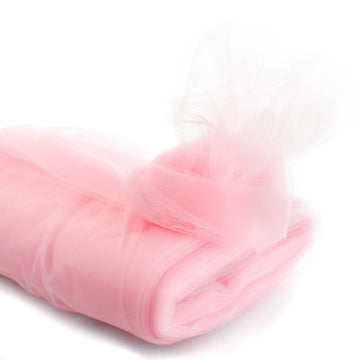 Tulle Fabric Bolt 54" x 25 Yards for Crafts Wedding Décor Bows & DIY Projects Polyester Color 012 Lt. Pink