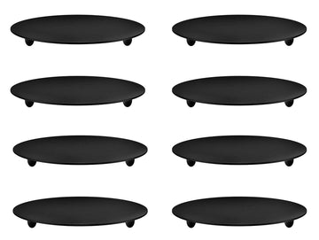 8pcs 4.3'' Black Iron Plate Candle Holder for Taper Candles, Decorative Candlestick Holder for Spa, Wedding, Dinning