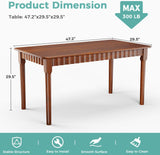 59 Inch Solid Wood Dining Table for 4-6, Farmhouse Kitchen Table with Large Tabletop, Mid Century Modern Table for