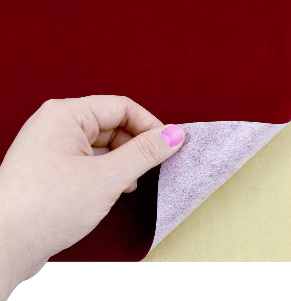 Self Adhesive Velvet Fabric StickyFelt Sheets, Jewelry, Drawer Liners Craft Fabric Peel and Stick Paper 17.78 x