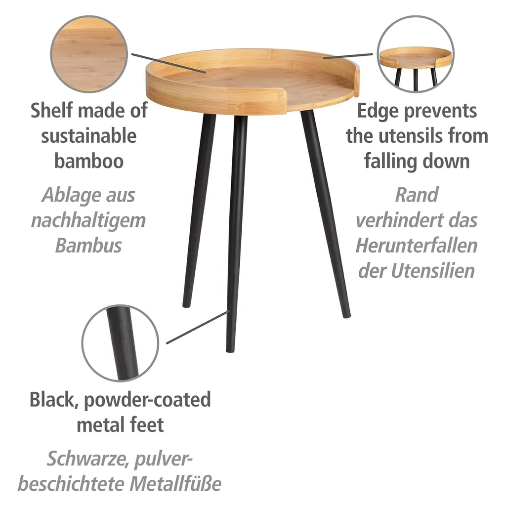 Side Table, Bamboo, Natural, 40 x 50 x 40 cm