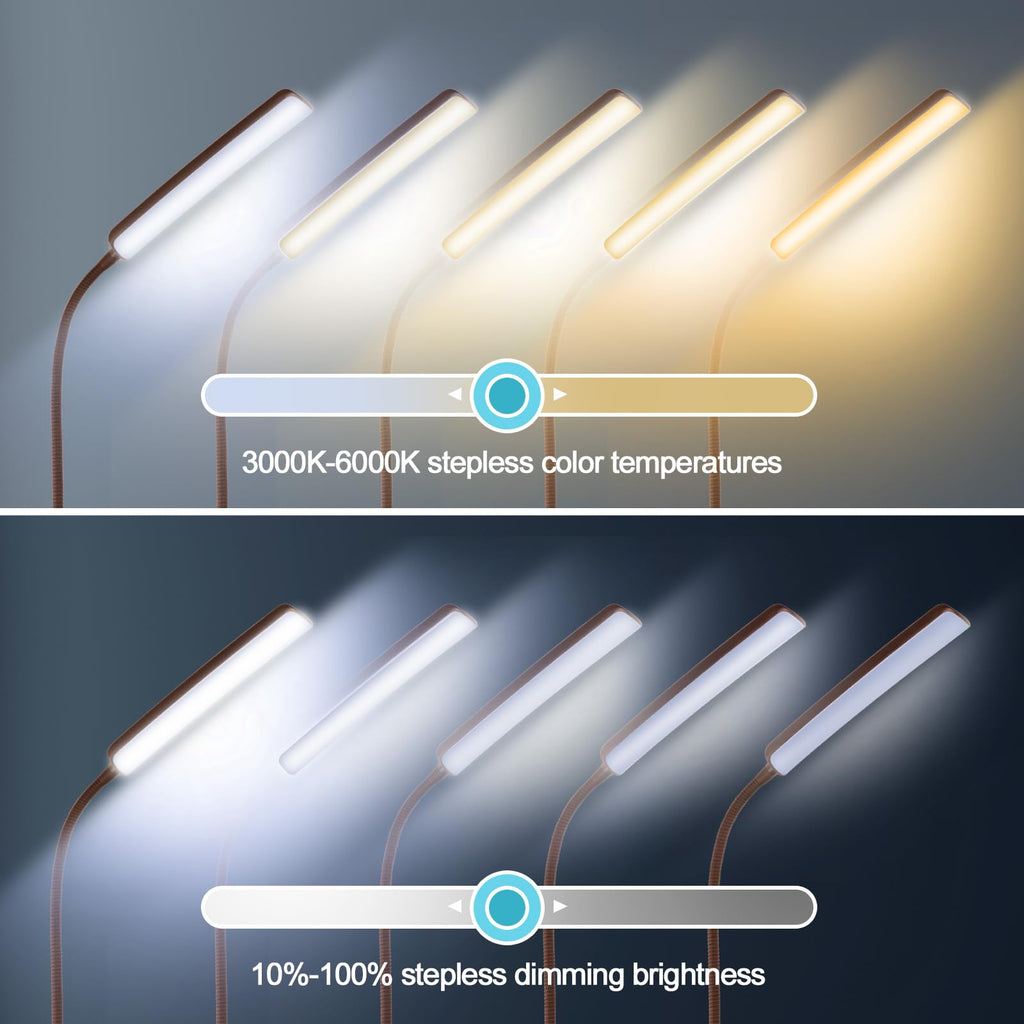 LED Floor Lamp, Stepless Adjustable Colors, Brown