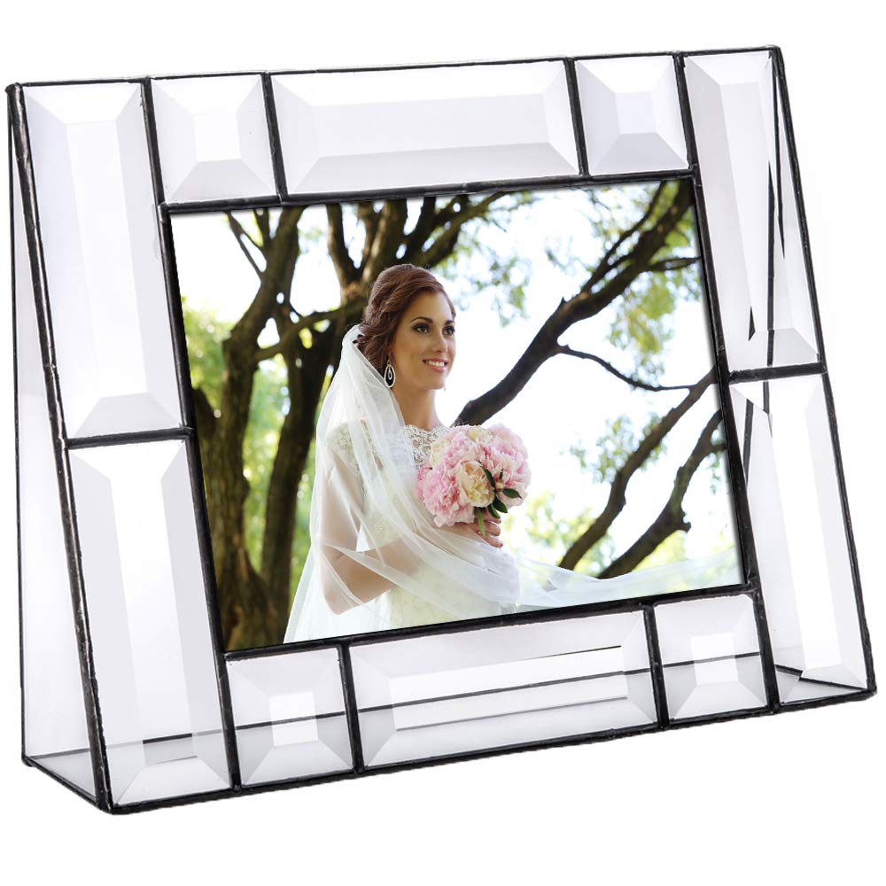 J Devlin Beveled Glass Picture Frame, 5x7 Horizontal, Multicolor