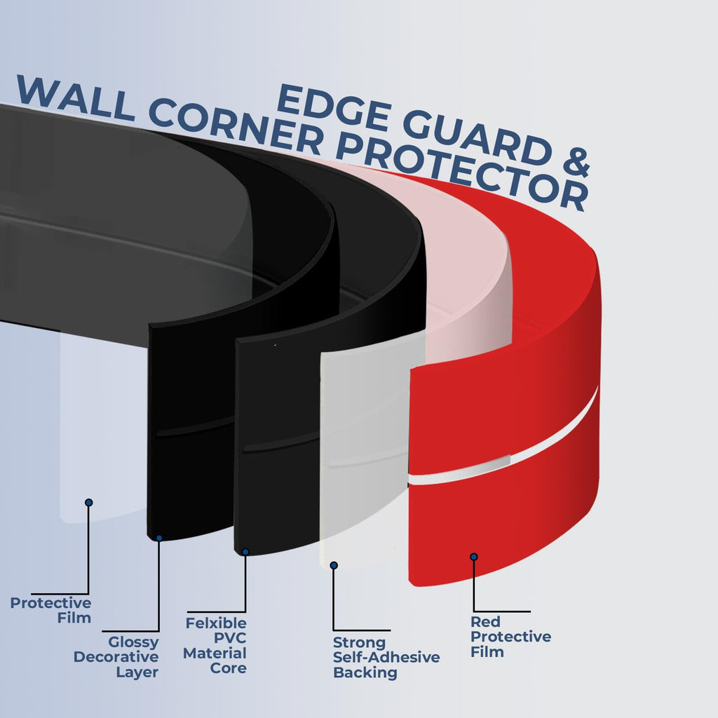 2.4 In x 42.7 FT Wall Corner Protector Moulding Trim Peel and Stick