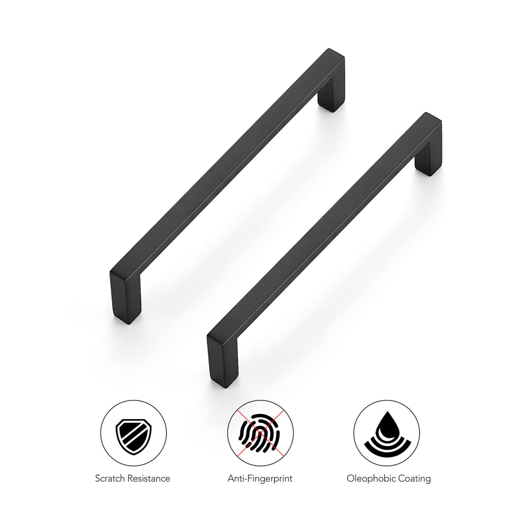 Matte Black Cabinet Pulls Slim Cabinet Handles, 5 Inch CC, 30 Pack