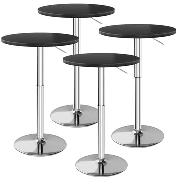 Bistro Pub Table Height Adjustable Round Bar Table 27.4-36 Inches, 360°Swivel Cocktail Table, Party, Café (4