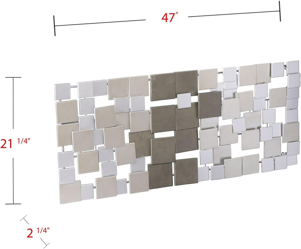 Wavson Wall Sculpture, Geometric 3D Design, Unique Mounting Wall Art, Silver, 47.00" x 2.25"