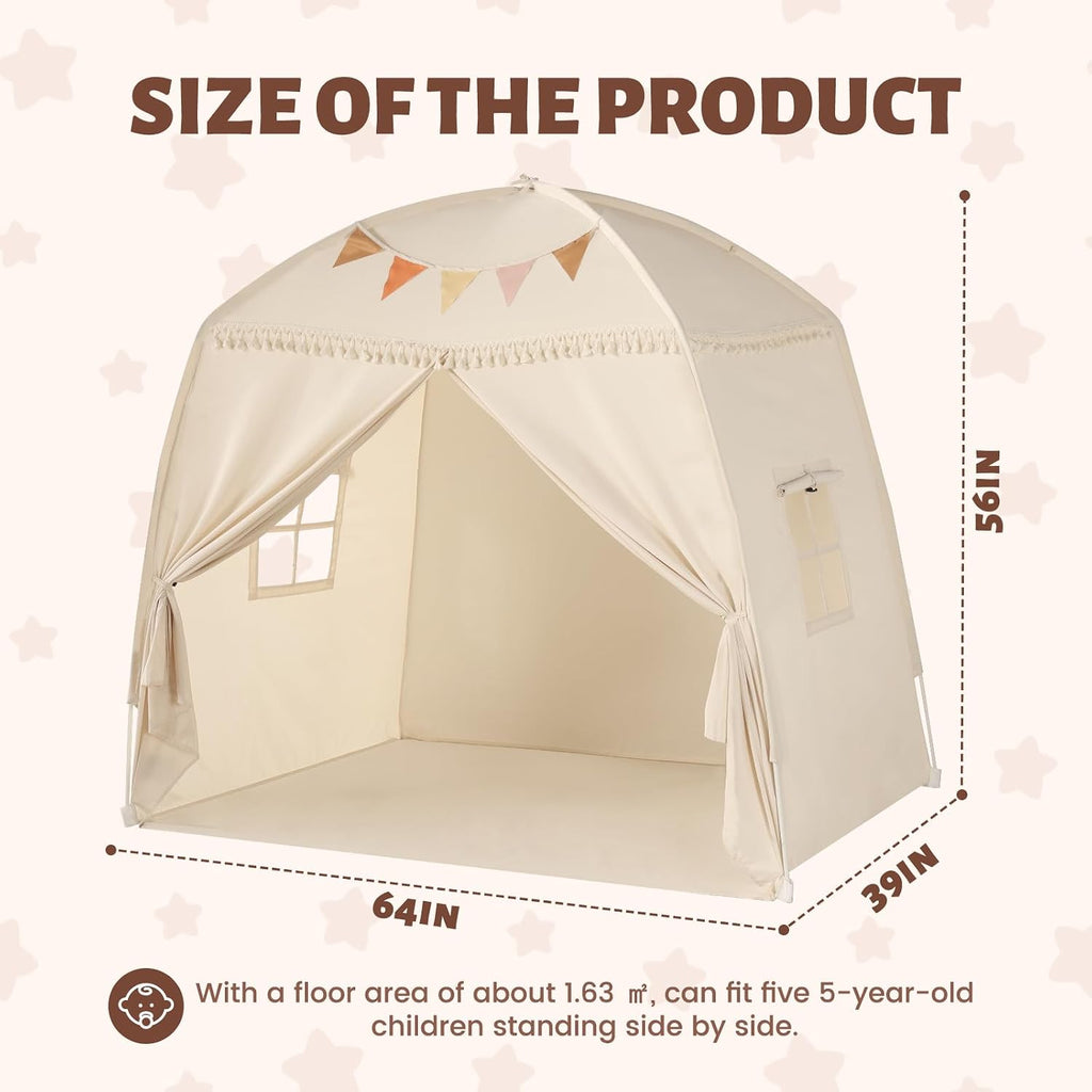 Large Teepee Tent for Kids - Tent for Kids Indoor Kids Teepee for Boys & Girls - Playhouse Inside Canopy Bed