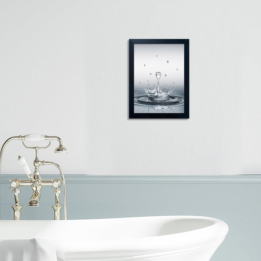 Bathroom Pictures Wall Decor, Guest Bathroom Decor Wall Painting, Heart Water Drop Splash Modern Canvas Pictures