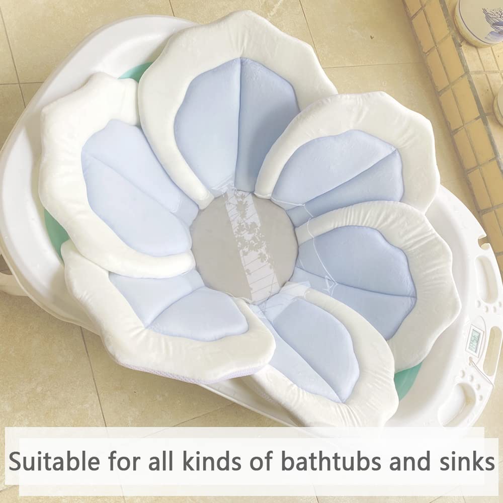 Bath Pad for Infant Bathtub Sink Flower Mat Tub Little Lotus - Petal Soft Supports Lounger Newborn Bathing Insert