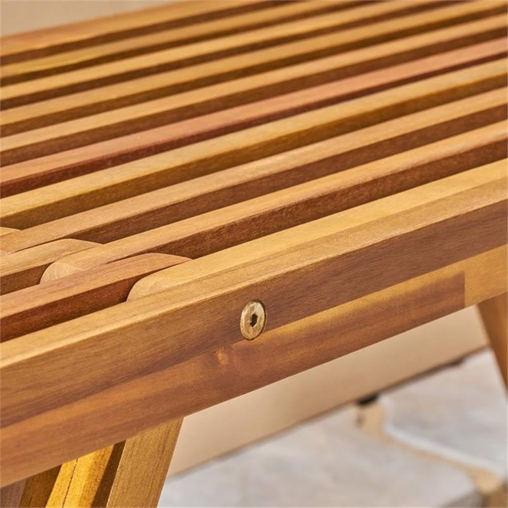Esme Outdoor Acacia Wood Bench, Teak Finish