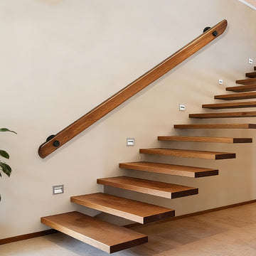 Wood Handrails, Indoor Non-Slip Staircase Handrail, Retro Rustic Wall Mount Railings Handrails, Home Loft Corridor