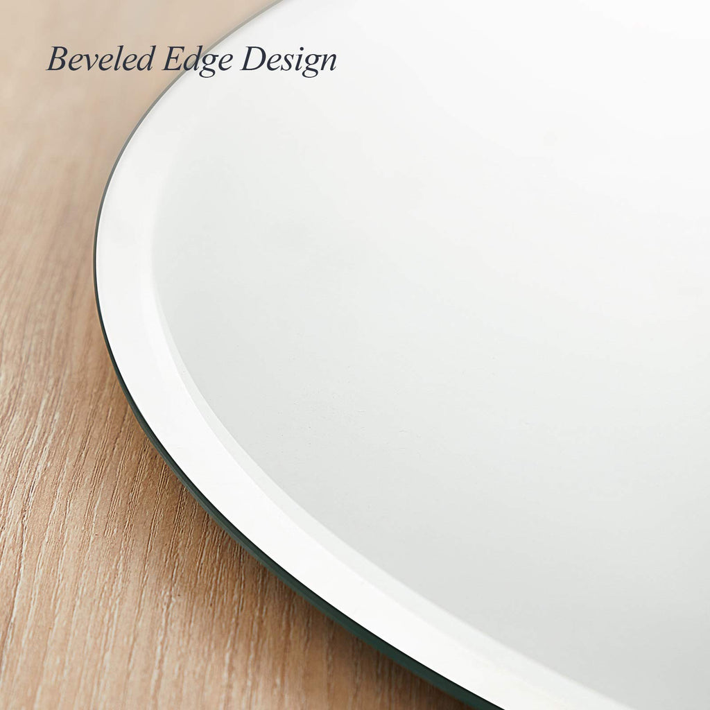 Round Frameless Wall Mirror, 36 Inch, HD Float Glass, Beveled Edge