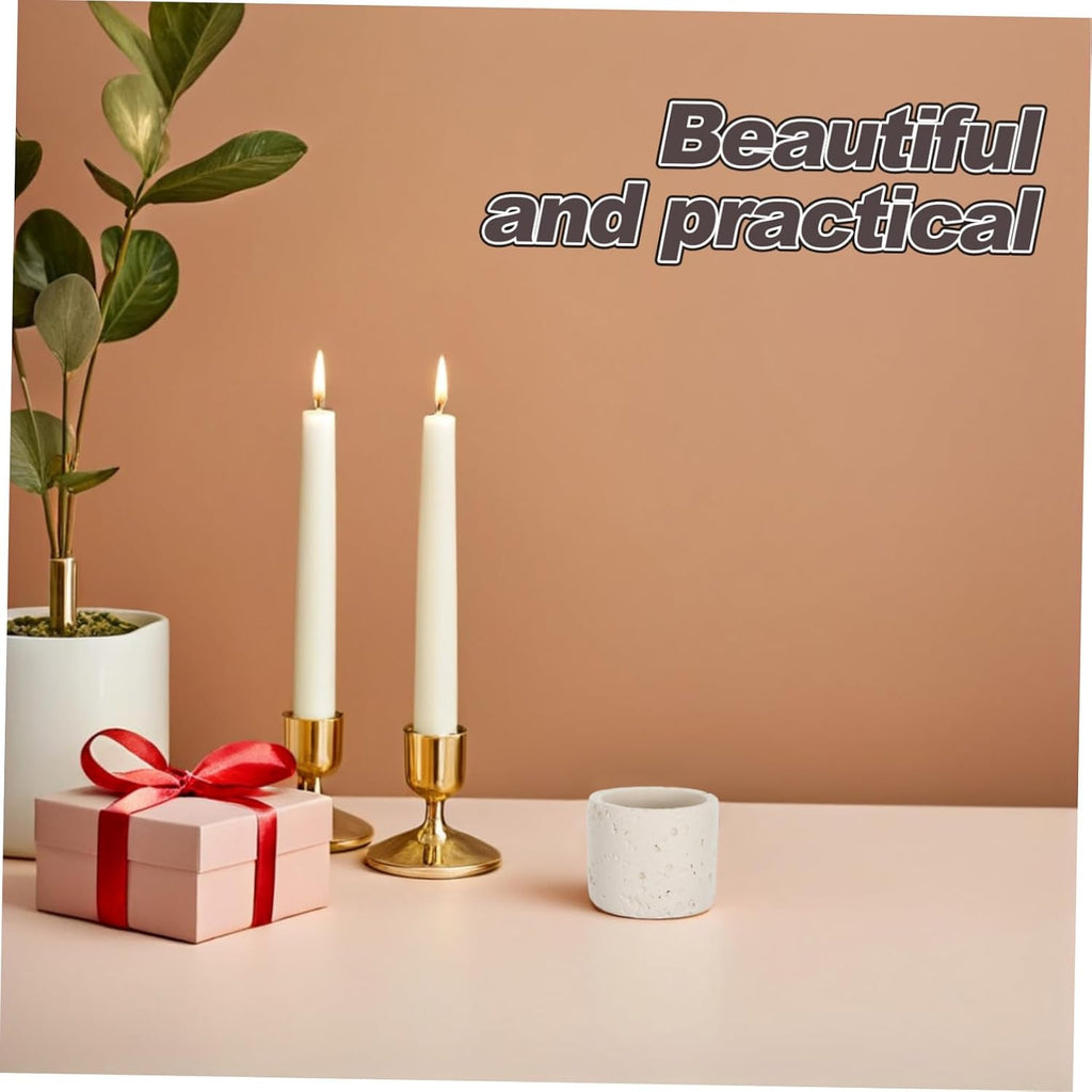 Concrete Match Holder Jar for Fireplace Candles - Minimalist Cement Matchstick Storage Container - Modern Tabletop