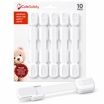 Cabinet Locks Baby Proofing, Child Proof, 10 Pack, White