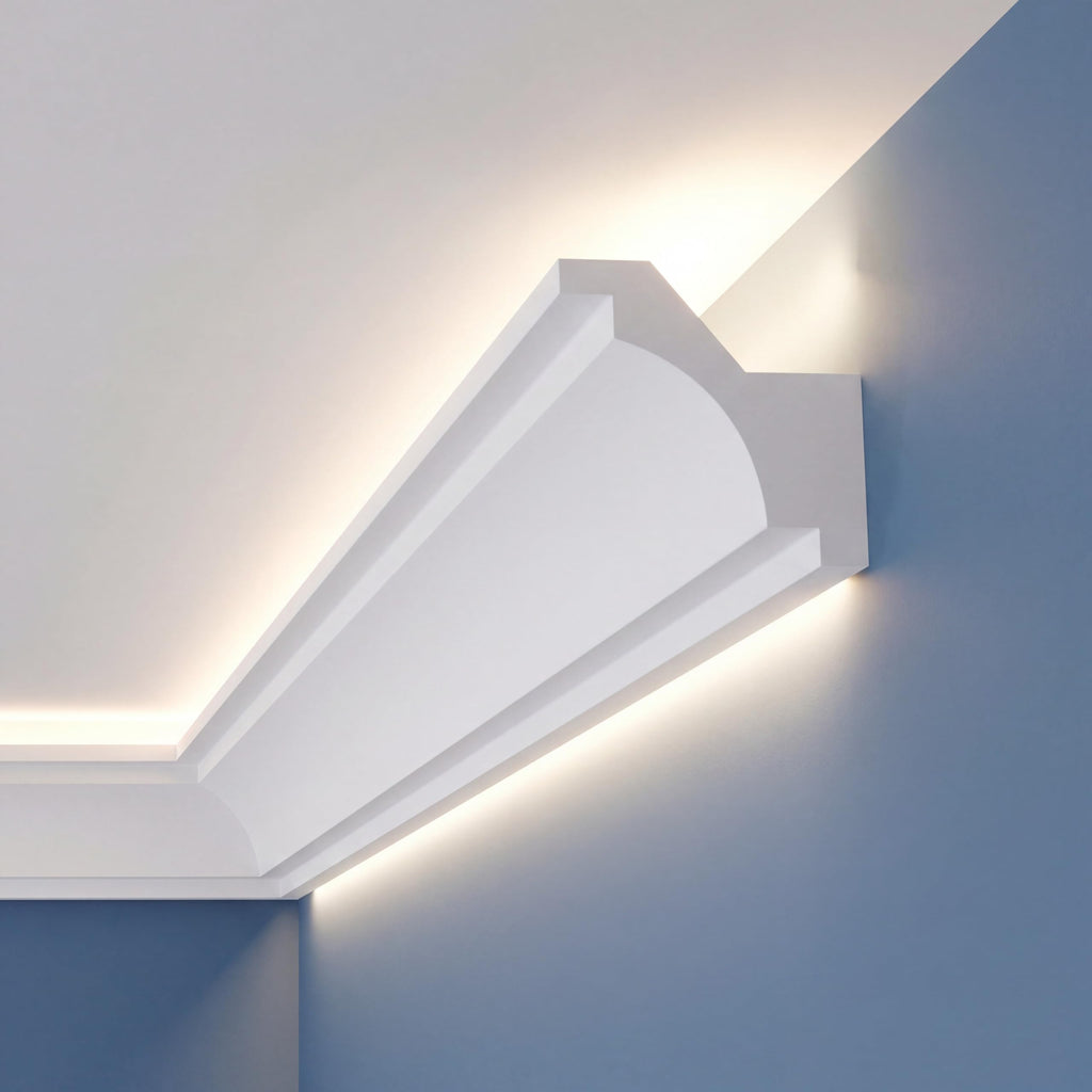 6 Pcs Ceiling LED Crown Molding Trim Decorative with LED Duct Kit