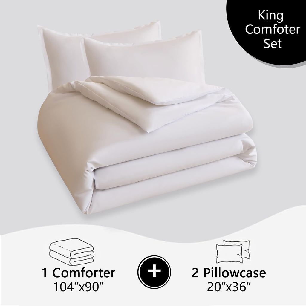 White Comforter Set 3 Pieces