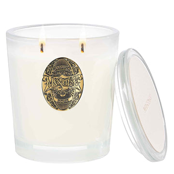 Large Two-Wick Soy Candle | Creamy Vanilla Pie & White | 19.8 oz, 120H Burn Time | Luxury Scented Candle for