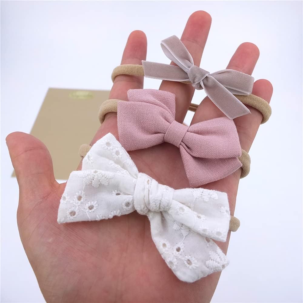 Baby Headband with Bows for Newborn Toddler,Hair Bow Elastic Nylon Headbands Hairbands for Baby Girls Infant Hair