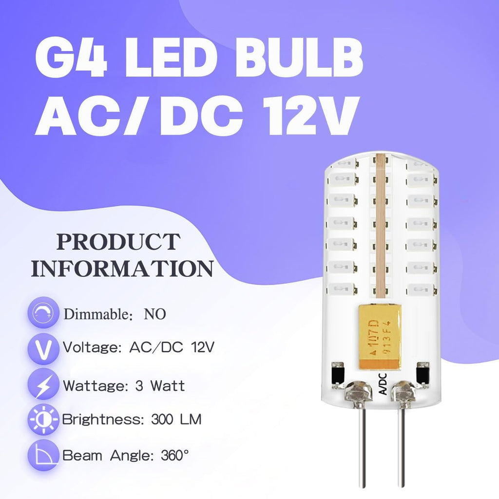 Blue G4 LED Bulb 12V, 3W 20W-30W Halogen G4 Bi-Pin Bulbs