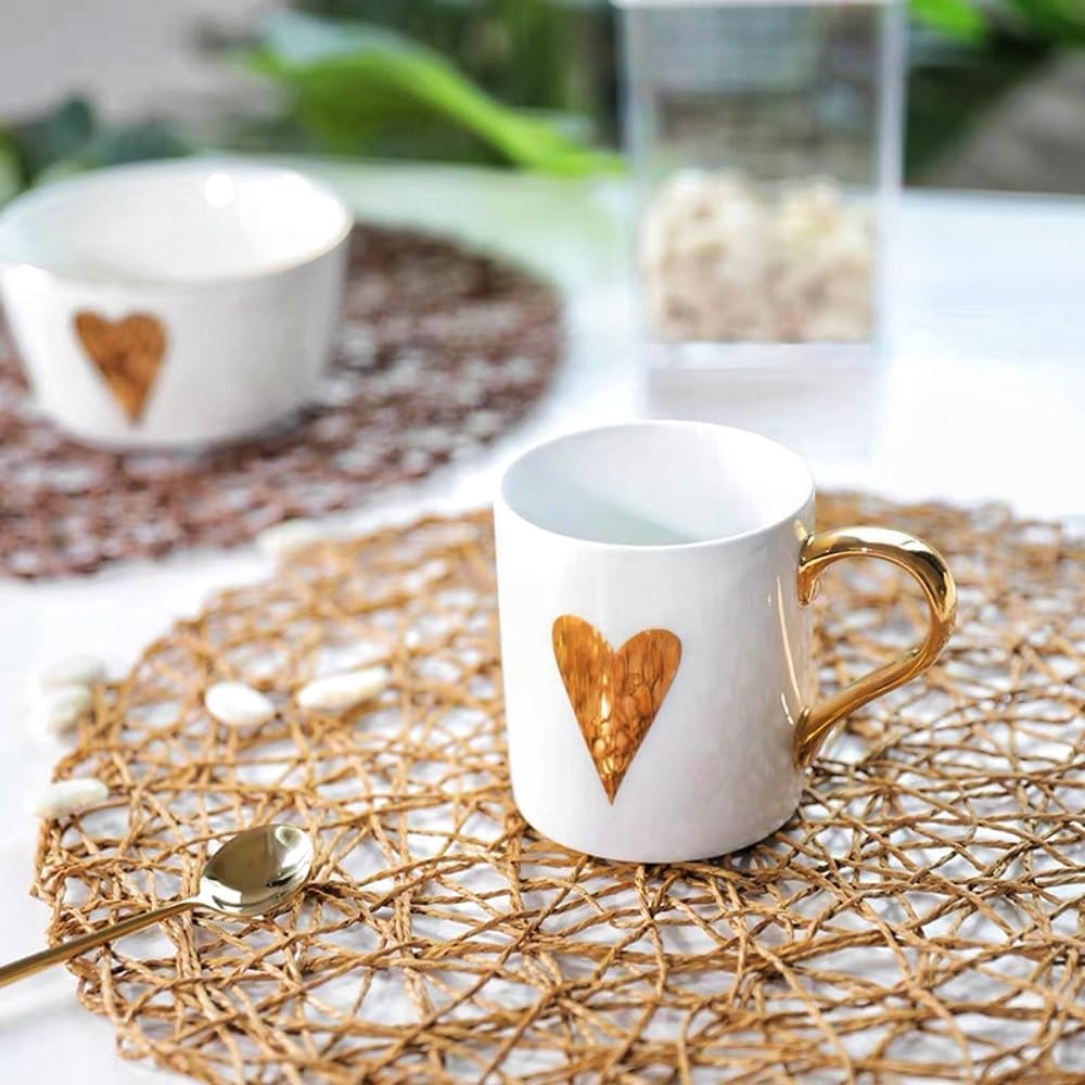 Brown Round Placemats for Dining Table, 15 Inch Paper Woven Boho Decorative Circle Place Mat for Wedding - Set of 6